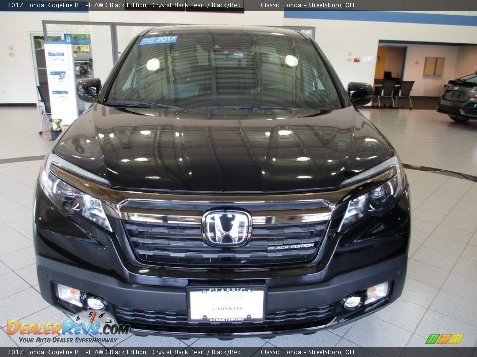 2017 Honda Ridgeline RTL-E AWD Black Edition Crystal Black Pearl / Black/Red Photo #2