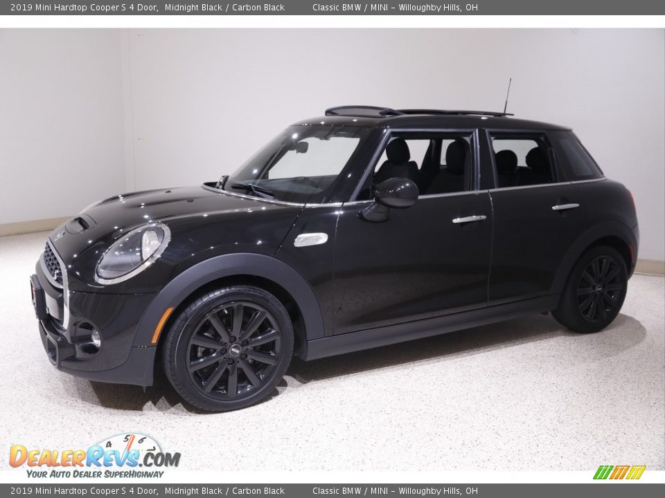 2019 Mini Hardtop Cooper S 4 Door Midnight Black / Carbon Black Photo #3