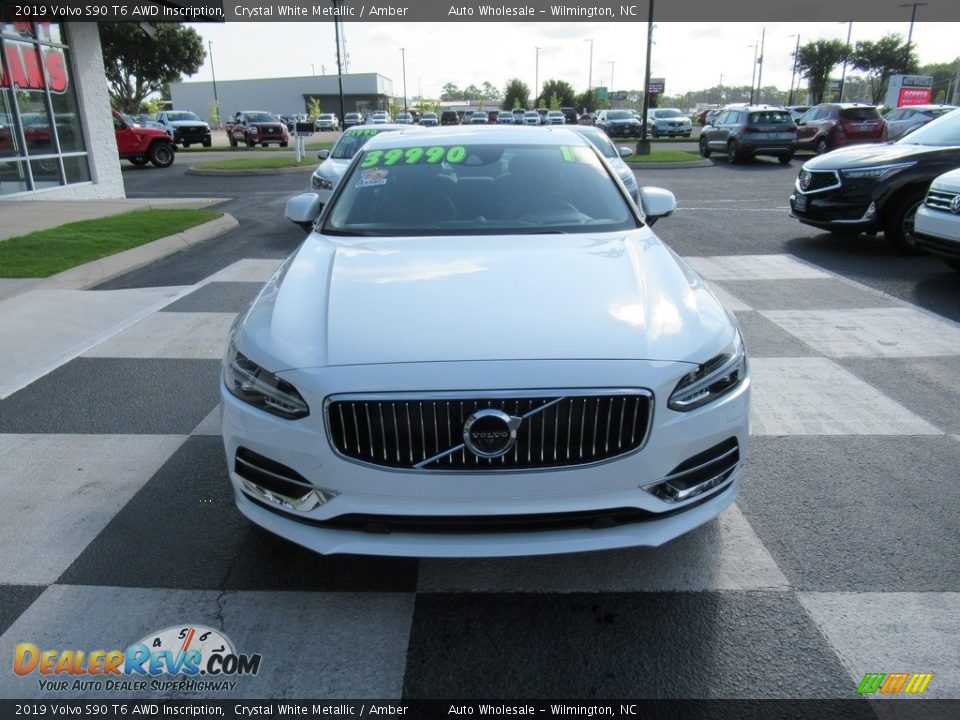 2019 Volvo S90 T6 AWD Inscription Crystal White Metallic / Amber Photo #2