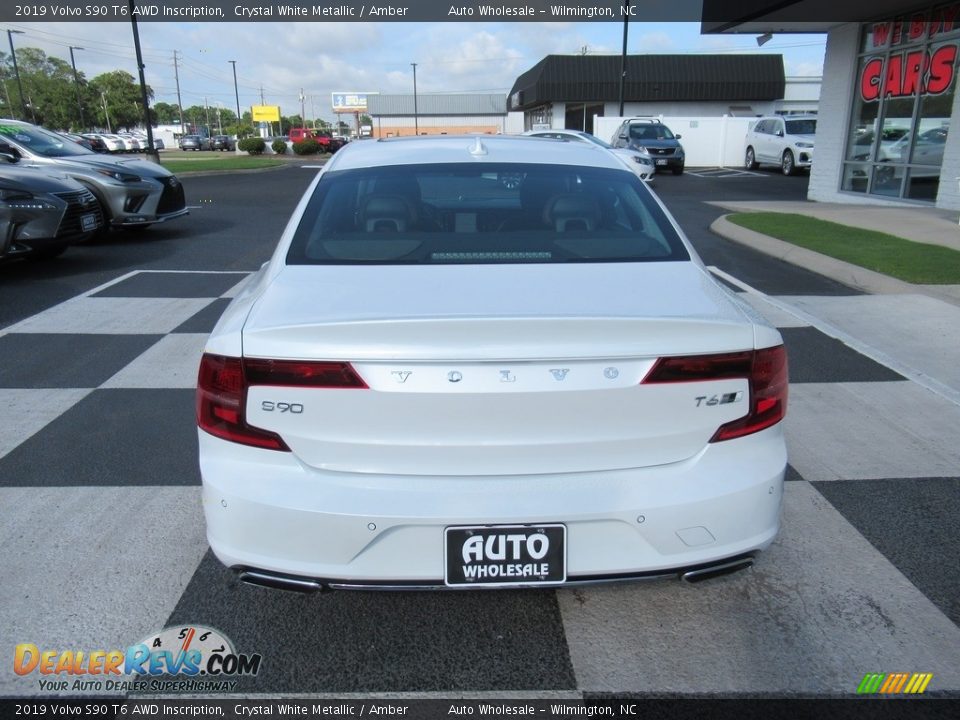 2019 Volvo S90 T6 AWD Inscription Crystal White Metallic / Amber Photo #4