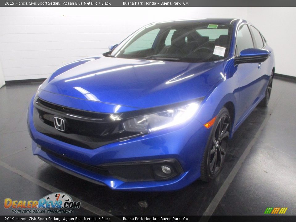 2019 Honda Civic Sport Sedan Agean Blue Metallic / Black Photo #3