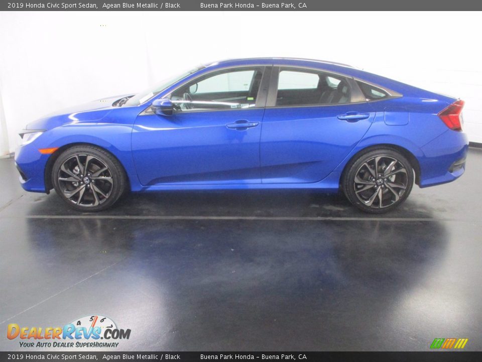 2019 Honda Civic Sport Sedan Agean Blue Metallic / Black Photo #4