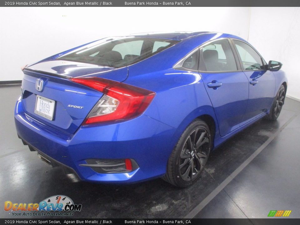 2019 Honda Civic Sport Sedan Agean Blue Metallic / Black Photo #7