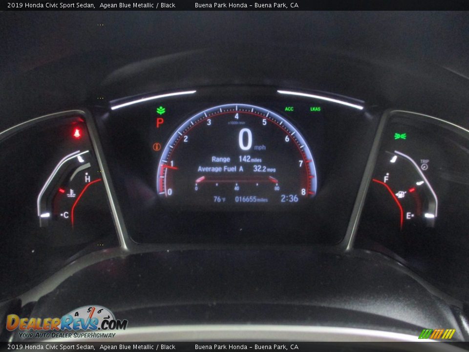 2019 Honda Civic Sport Sedan Agean Blue Metallic / Black Photo #20