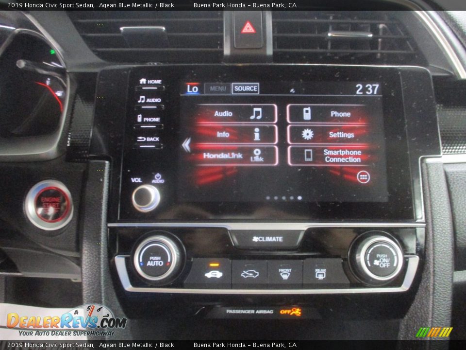 2019 Honda Civic Sport Sedan Agean Blue Metallic / Black Photo #24