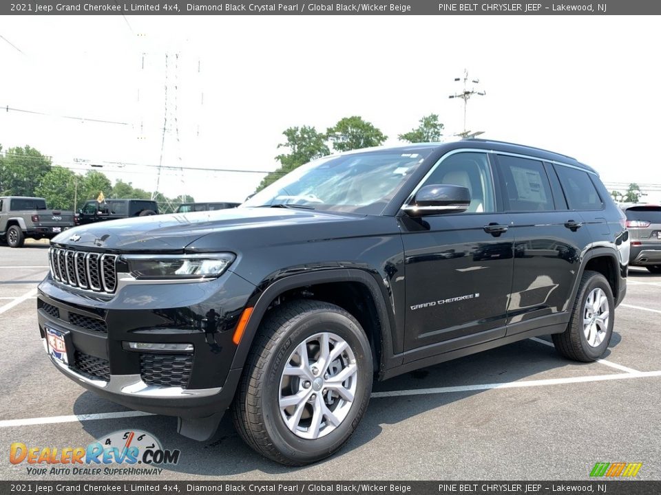 2021 Jeep Grand Cherokee L Limited 4x4 Diamond Black Crystal Pearl / Global Black/Wicker Beige Photo #1