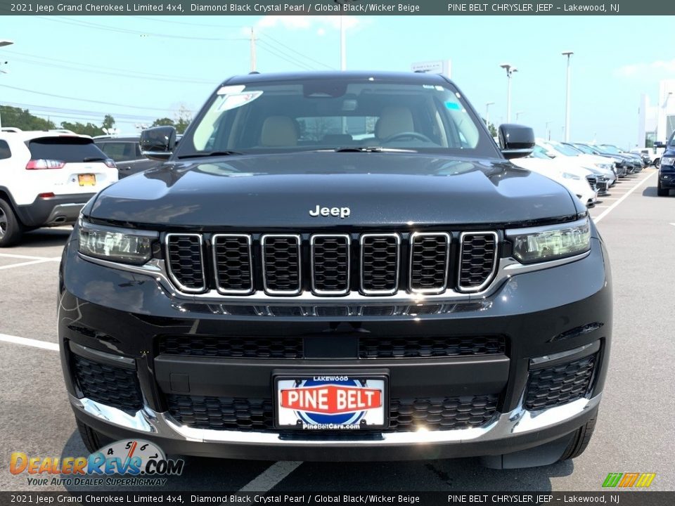 2021 Jeep Grand Cherokee L Limited 4x4 Diamond Black Crystal Pearl / Global Black/Wicker Beige Photo #2