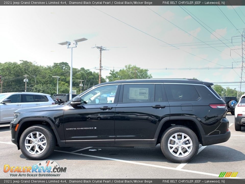 2021 Jeep Grand Cherokee L Limited 4x4 Diamond Black Crystal Pearl / Global Black/Wicker Beige Photo #3