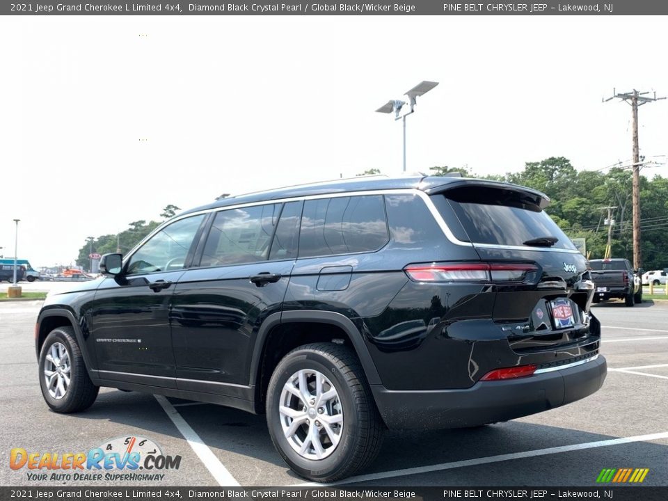 2021 Jeep Grand Cherokee L Limited 4x4 Diamond Black Crystal Pearl / Global Black/Wicker Beige Photo #4
