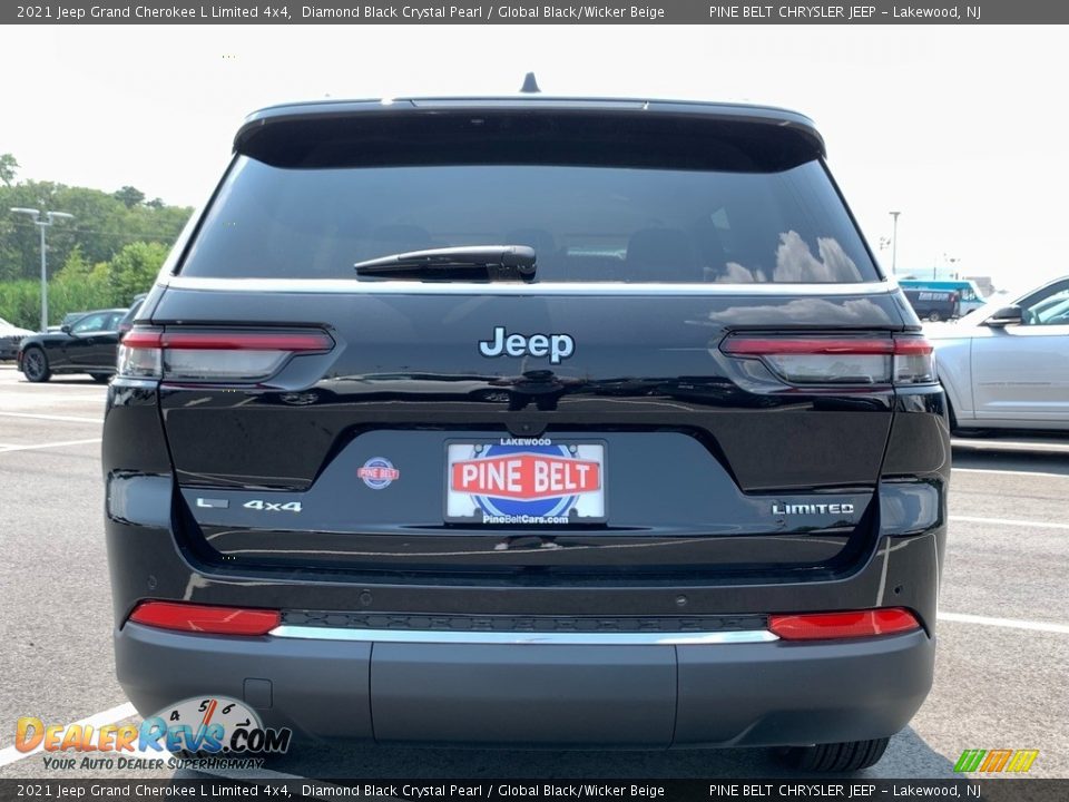 2021 Jeep Grand Cherokee L Limited 4x4 Diamond Black Crystal Pearl / Global Black/Wicker Beige Photo #5