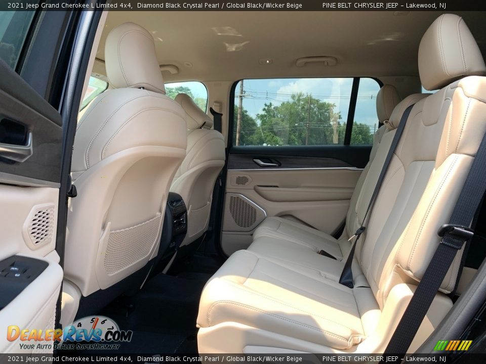 2021 Jeep Grand Cherokee L Limited 4x4 Diamond Black Crystal Pearl / Global Black/Wicker Beige Photo #6
