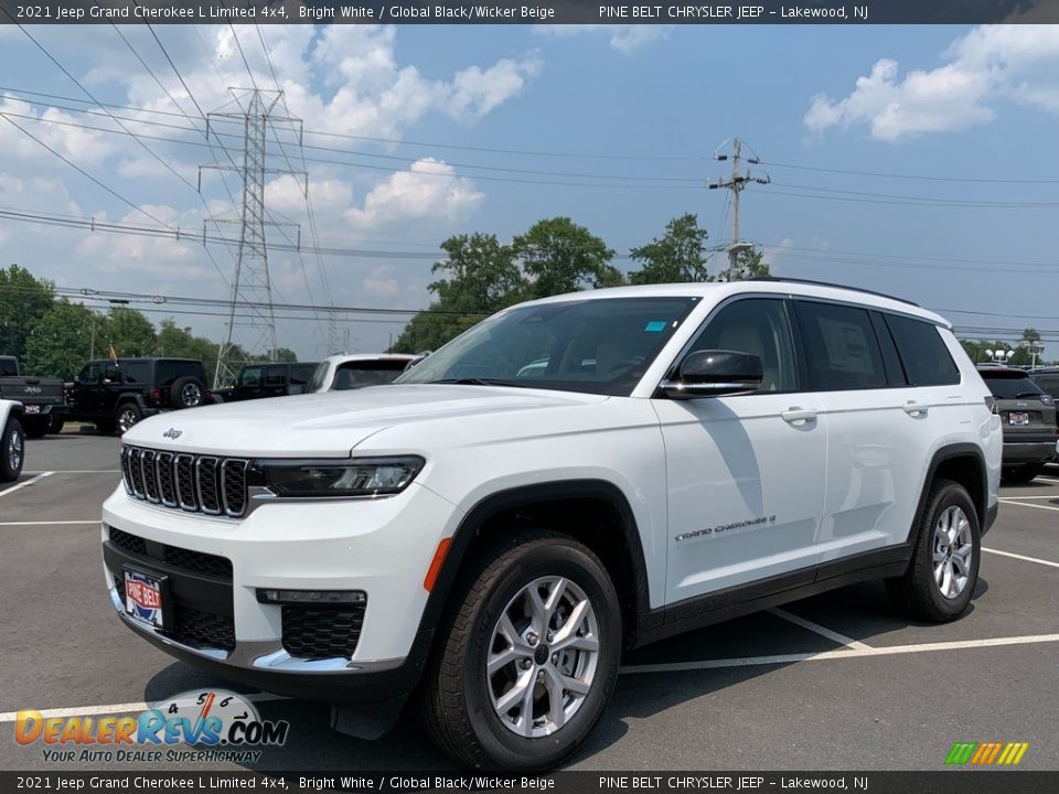 2021 Jeep Grand Cherokee L Limited 4x4 Bright White / Global Black/Wicker Beige Photo #1