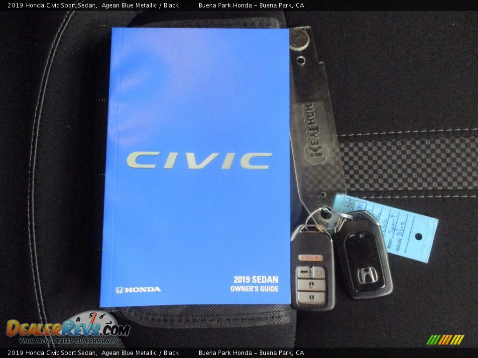 2019 Honda Civic Sport Sedan Agean Blue Metallic / Black Photo #35
