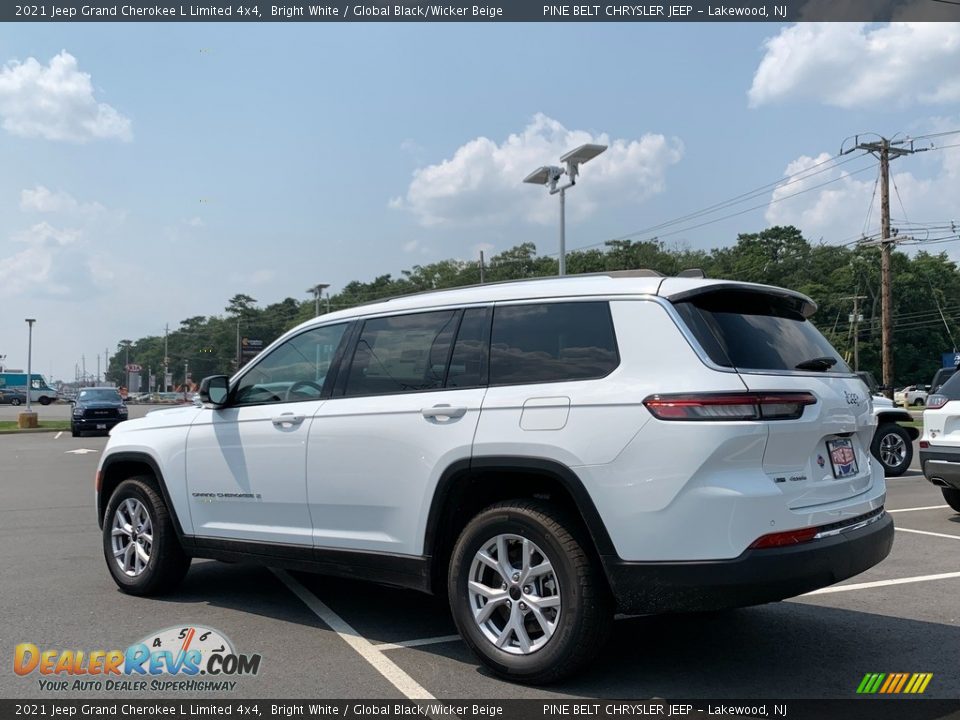 2021 Jeep Grand Cherokee L Limited 4x4 Bright White / Global Black/Wicker Beige Photo #4
