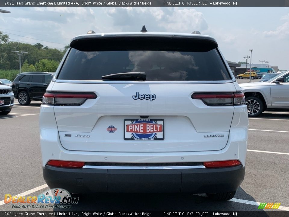 2021 Jeep Grand Cherokee L Limited 4x4 Bright White / Global Black/Wicker Beige Photo #5