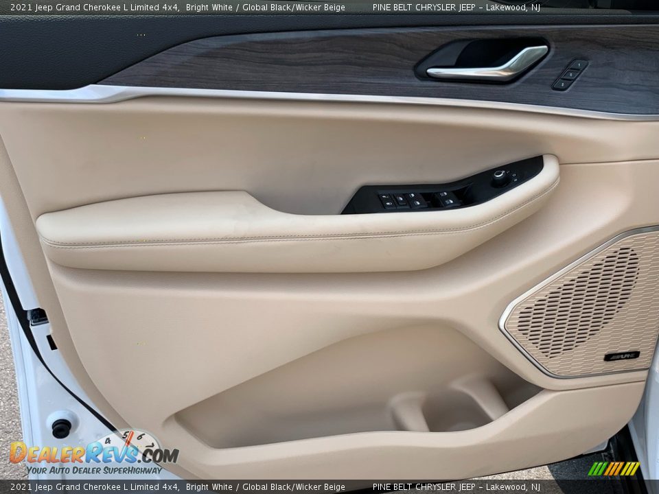 2021 Jeep Grand Cherokee L Limited 4x4 Bright White / Global Black/Wicker Beige Photo #8