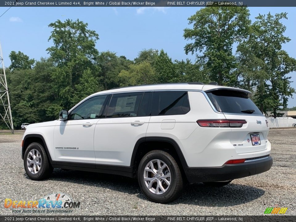 2021 Jeep Grand Cherokee L Limited 4x4 Bright White / Global Black/Wicker Beige Photo #4
