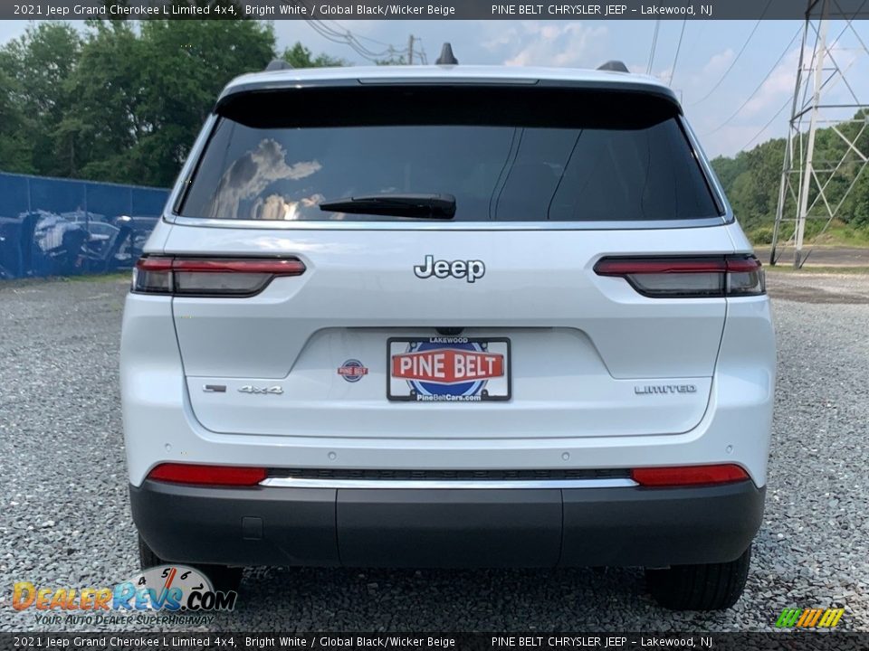 2021 Jeep Grand Cherokee L Limited 4x4 Bright White / Global Black/Wicker Beige Photo #5