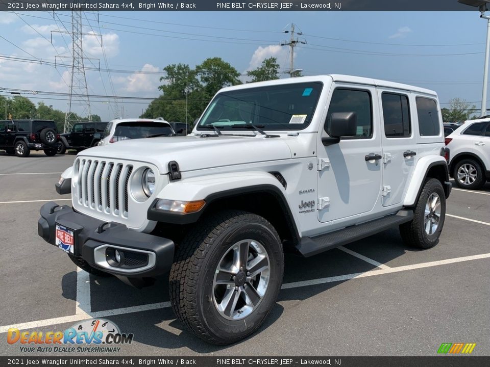 2021 Jeep Wrangler Unlimited Sahara 4x4 Bright White / Black Photo #1