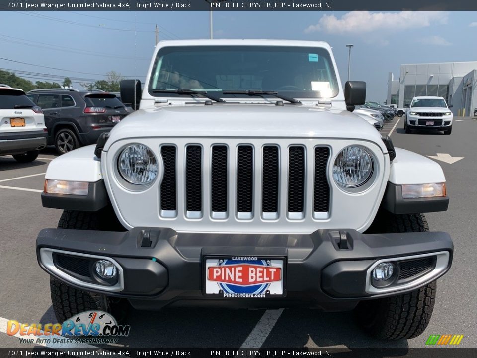 2021 Jeep Wrangler Unlimited Sahara 4x4 Bright White / Black Photo #2