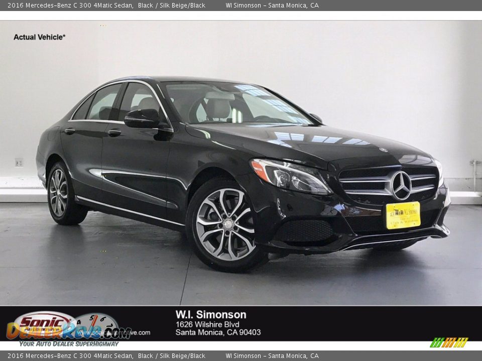 2016 Mercedes-Benz C 300 4Matic Sedan Black / Silk Beige/Black Photo #1