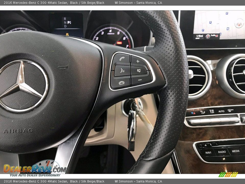 2016 Mercedes-Benz C 300 4Matic Sedan Black / Silk Beige/Black Photo #19