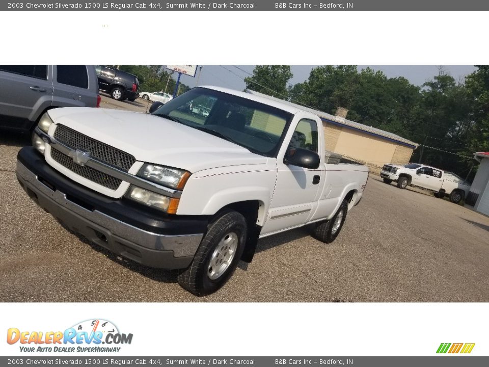 2003 Chevrolet Silverado 1500 LS Regular Cab 4x4 Summit White / Dark Charcoal Photo #9