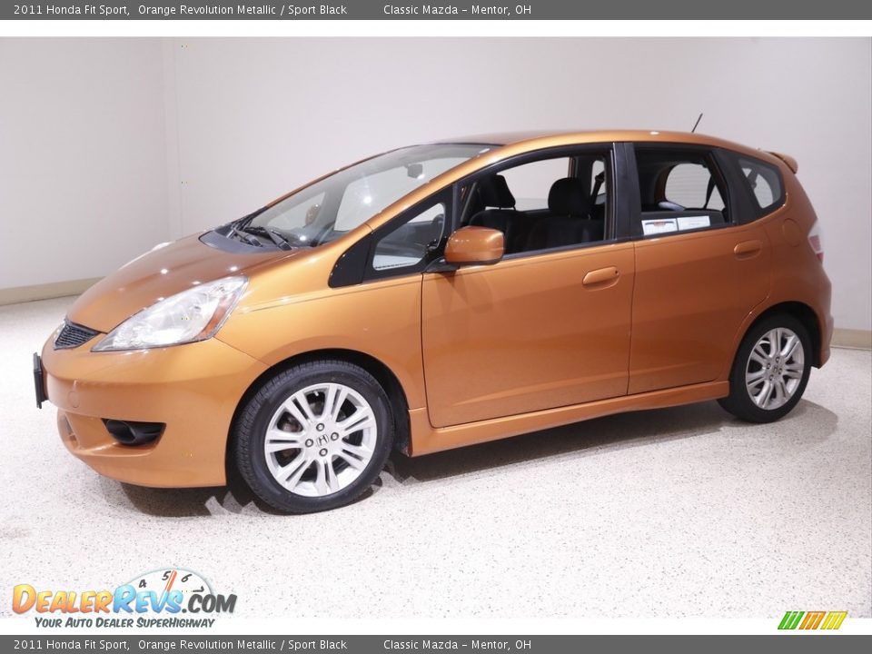 2011 Honda Fit Sport Orange Revolution Metallic / Sport Black Photo #3