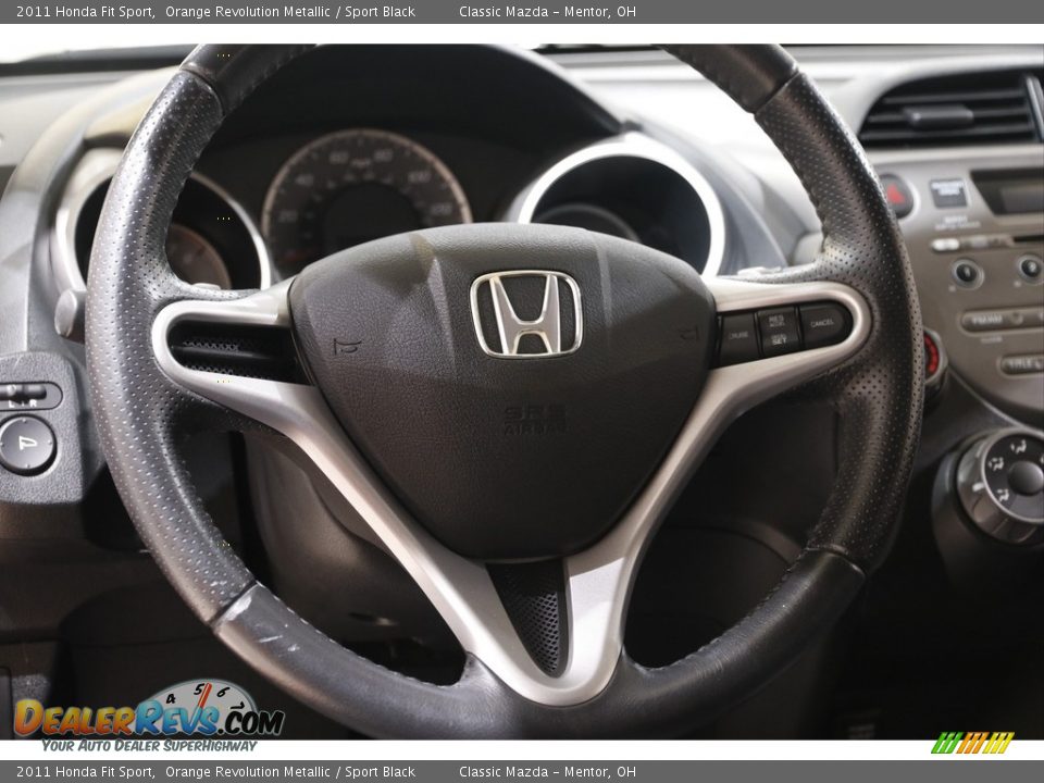 2011 Honda Fit Sport Orange Revolution Metallic / Sport Black Photo #7