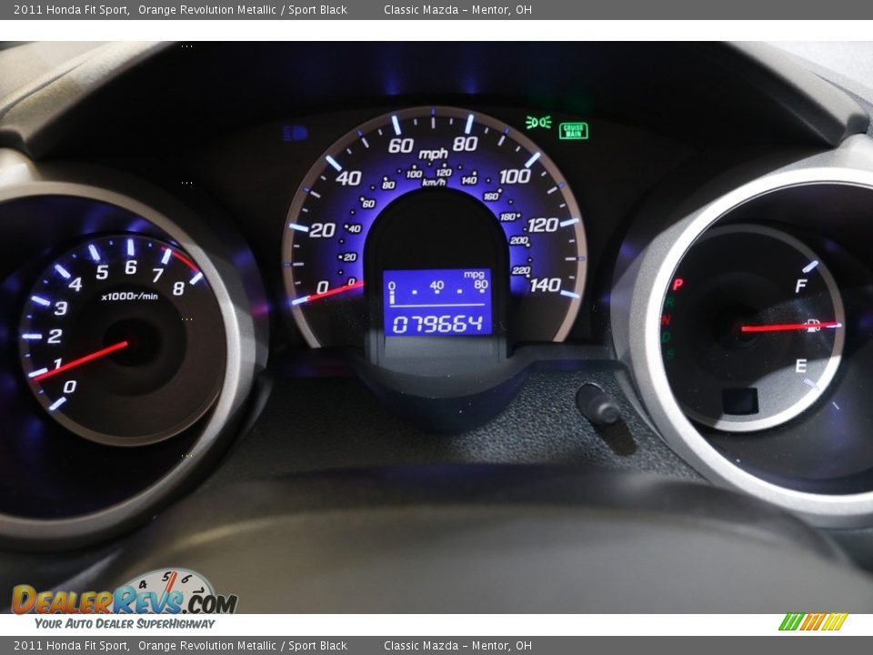 2011 Honda Fit Sport Orange Revolution Metallic / Sport Black Photo #8