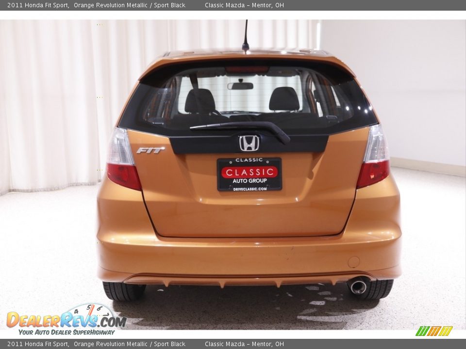 2011 Honda Fit Sport Orange Revolution Metallic / Sport Black Photo #14