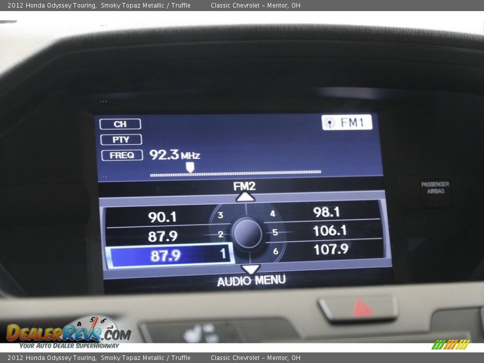 2012 Honda Odyssey Touring Smoky Topaz Metallic / Truffle Photo #12