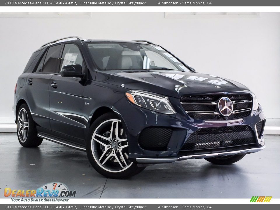 2018 Mercedes-Benz GLE 43 AMG 4Matic Lunar Blue Metallic / Crystal Grey/Black Photo #12