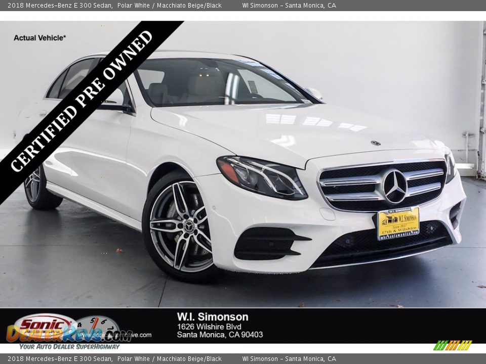 2018 Mercedes-Benz E 300 Sedan Polar White / Macchiato Beige/Black Photo #1