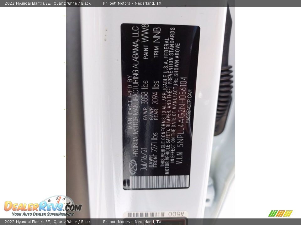2022 Hyundai Elantra SE Quartz White / Black Photo #25