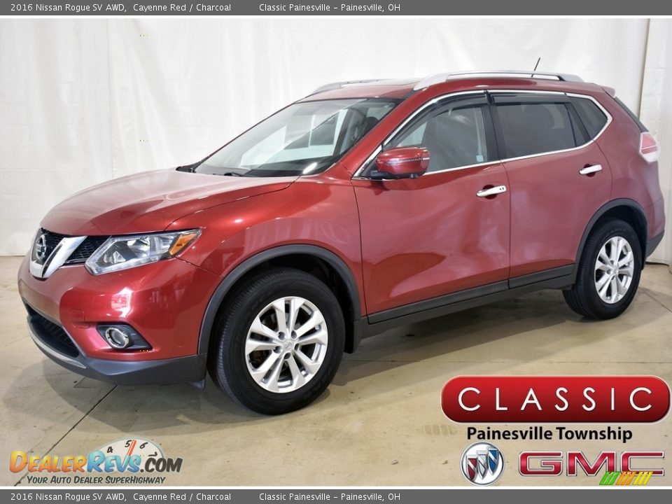 2016 Nissan Rogue SV AWD Cayenne Red / Charcoal Photo #1