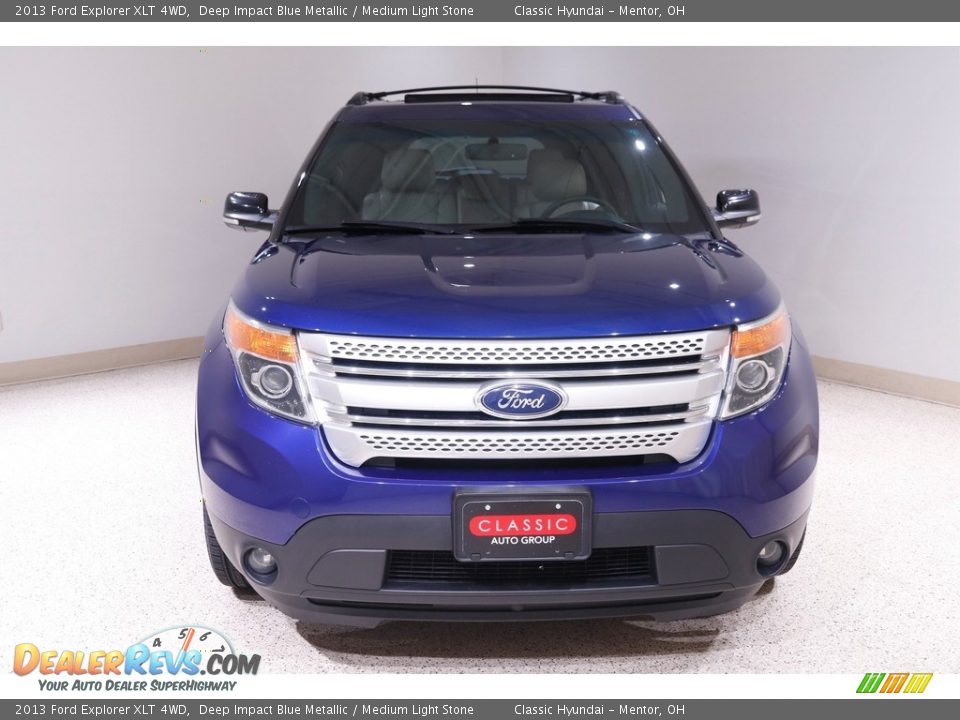 2013 Ford Explorer XLT 4WD Deep Impact Blue Metallic / Medium Light Stone Photo #2