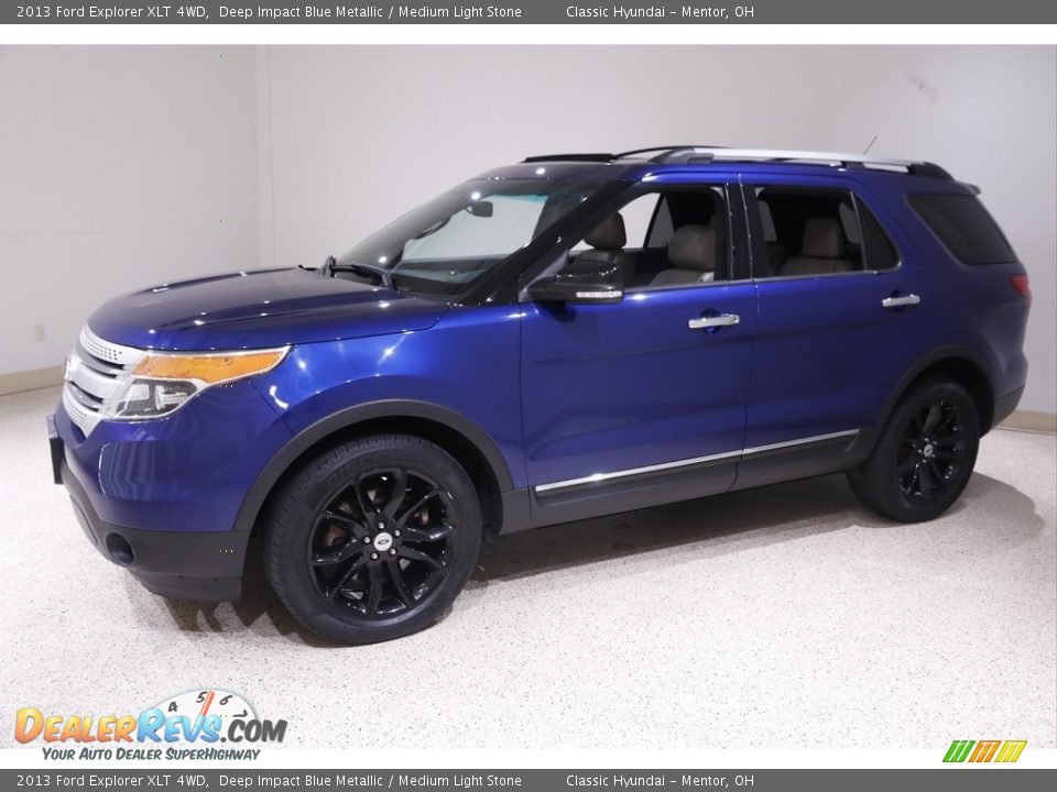 2013 Ford Explorer XLT 4WD Deep Impact Blue Metallic / Medium Light Stone Photo #3