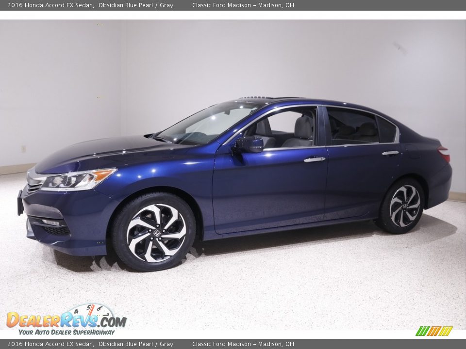 2016 Honda Accord EX Sedan Obsidian Blue Pearl / Gray Photo #3