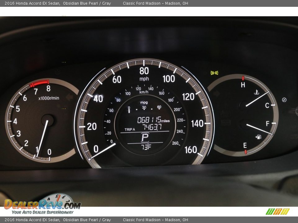 2016 Honda Accord EX Sedan Obsidian Blue Pearl / Gray Photo #8