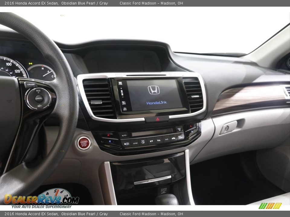 2016 Honda Accord EX Sedan Obsidian Blue Pearl / Gray Photo #9