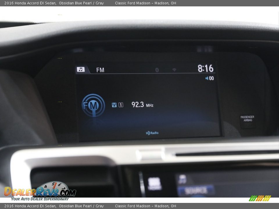 2016 Honda Accord EX Sedan Obsidian Blue Pearl / Gray Photo #11