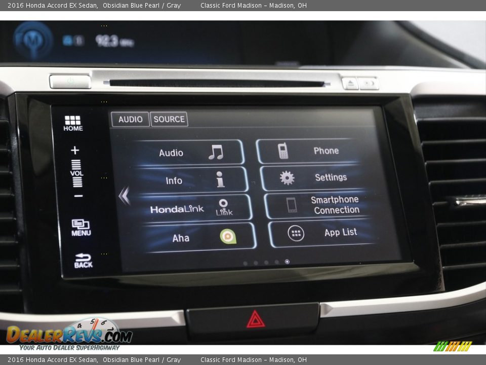 2016 Honda Accord EX Sedan Obsidian Blue Pearl / Gray Photo #14