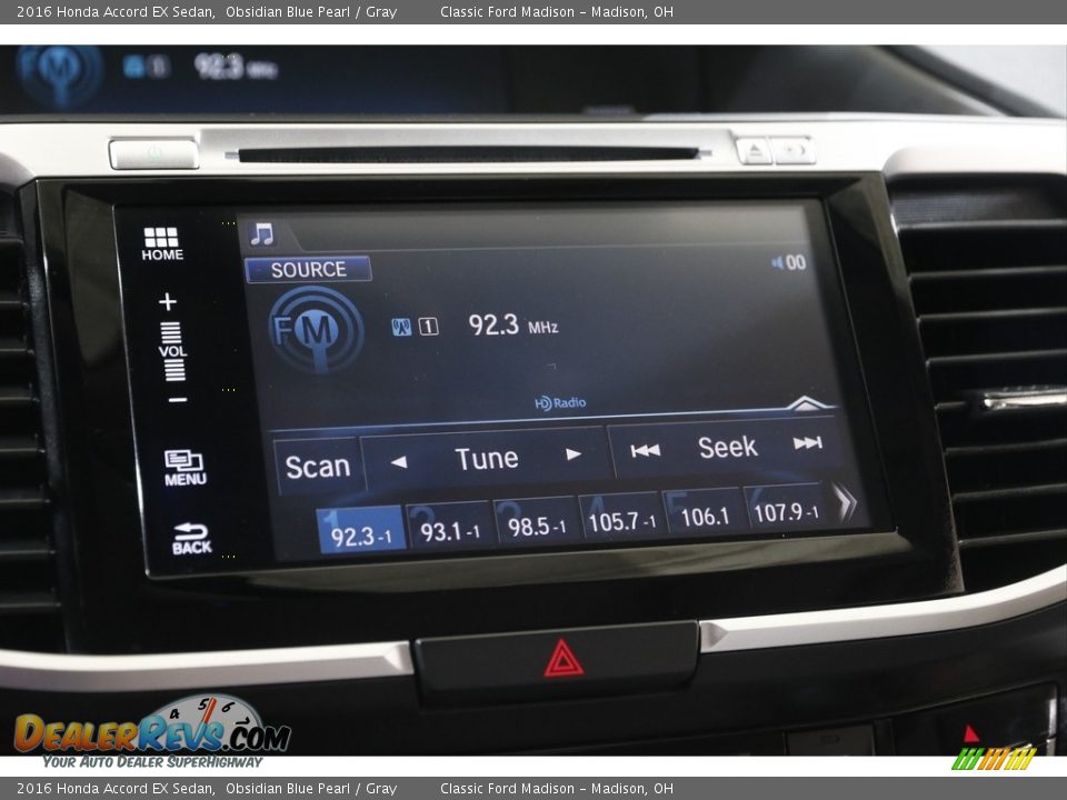 2016 Honda Accord EX Sedan Obsidian Blue Pearl / Gray Photo #15