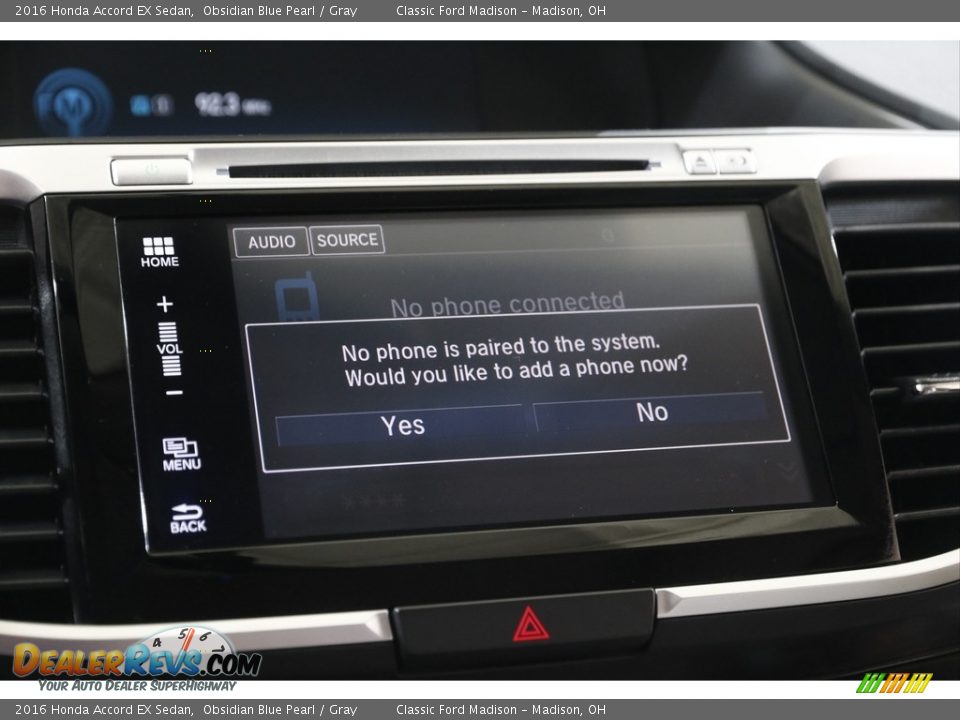 2016 Honda Accord EX Sedan Obsidian Blue Pearl / Gray Photo #16