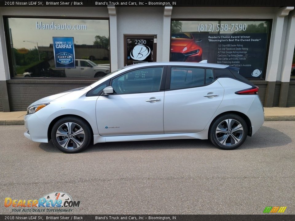 2018 Nissan LEAF SV Brilliant Silver / Black Photo #1