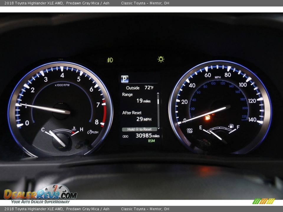 2018 Toyota Highlander XLE AWD Predawn Gray Mica / Ash Photo #8