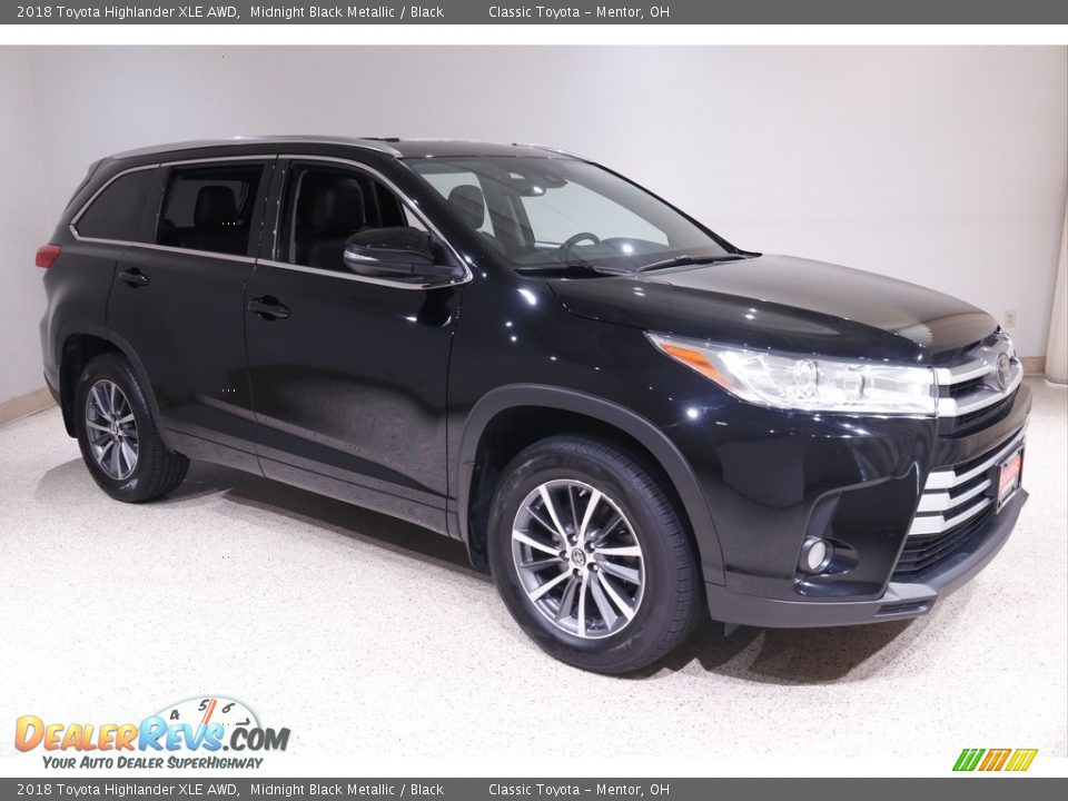 2018 Toyota Highlander XLE AWD Midnight Black Metallic / Black Photo #1