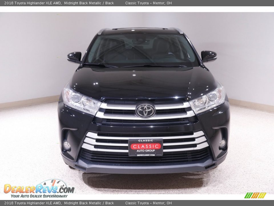 2018 Toyota Highlander XLE AWD Midnight Black Metallic / Black Photo #2