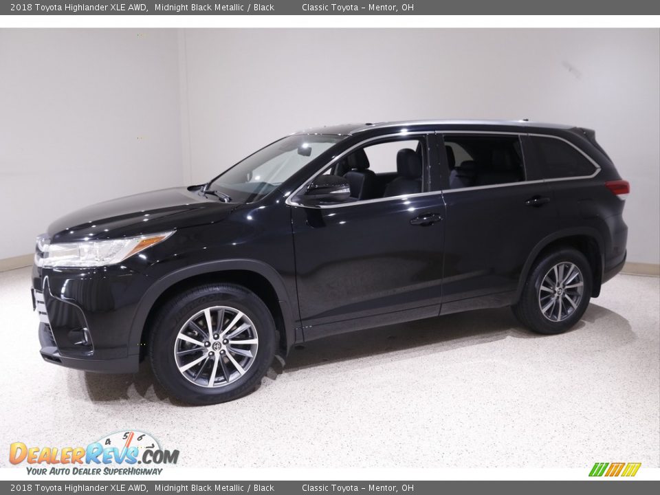 2018 Toyota Highlander XLE AWD Midnight Black Metallic / Black Photo #3